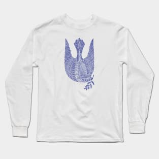 Cute blue peace bird, version 1 Long Sleeve T-Shirt